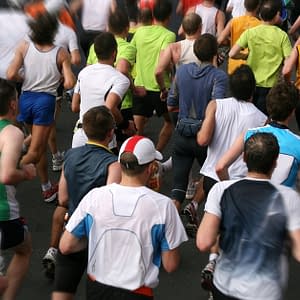 marathon runners road